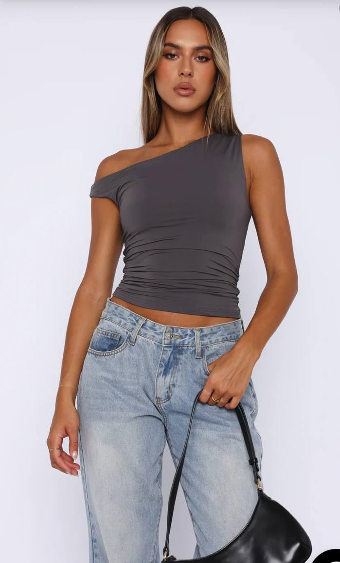 Tilted Grey Top