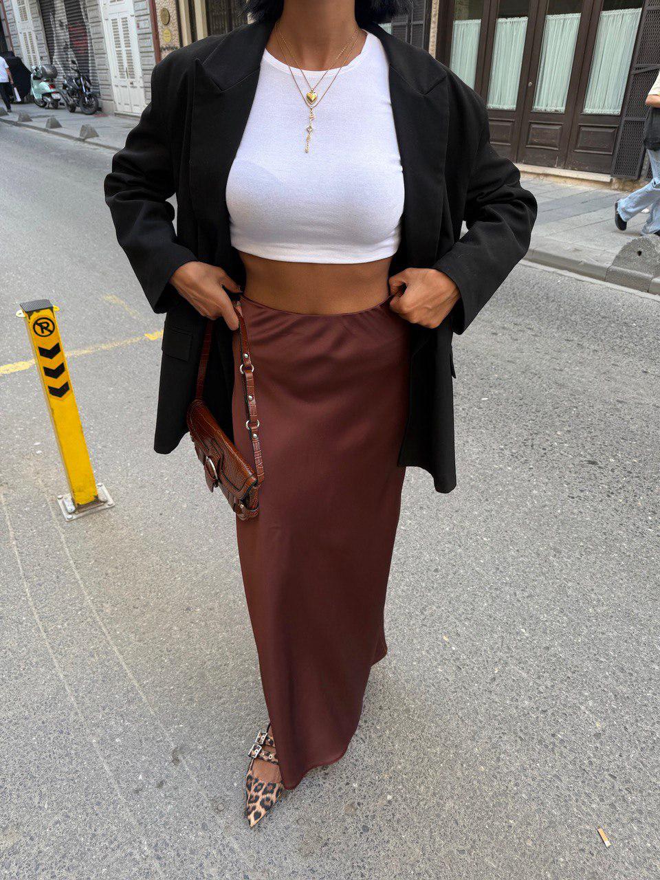 Sandstone Satin Skirt