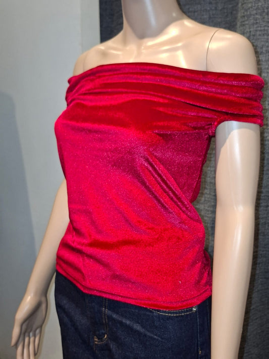 Off-Shoulder Top in Red