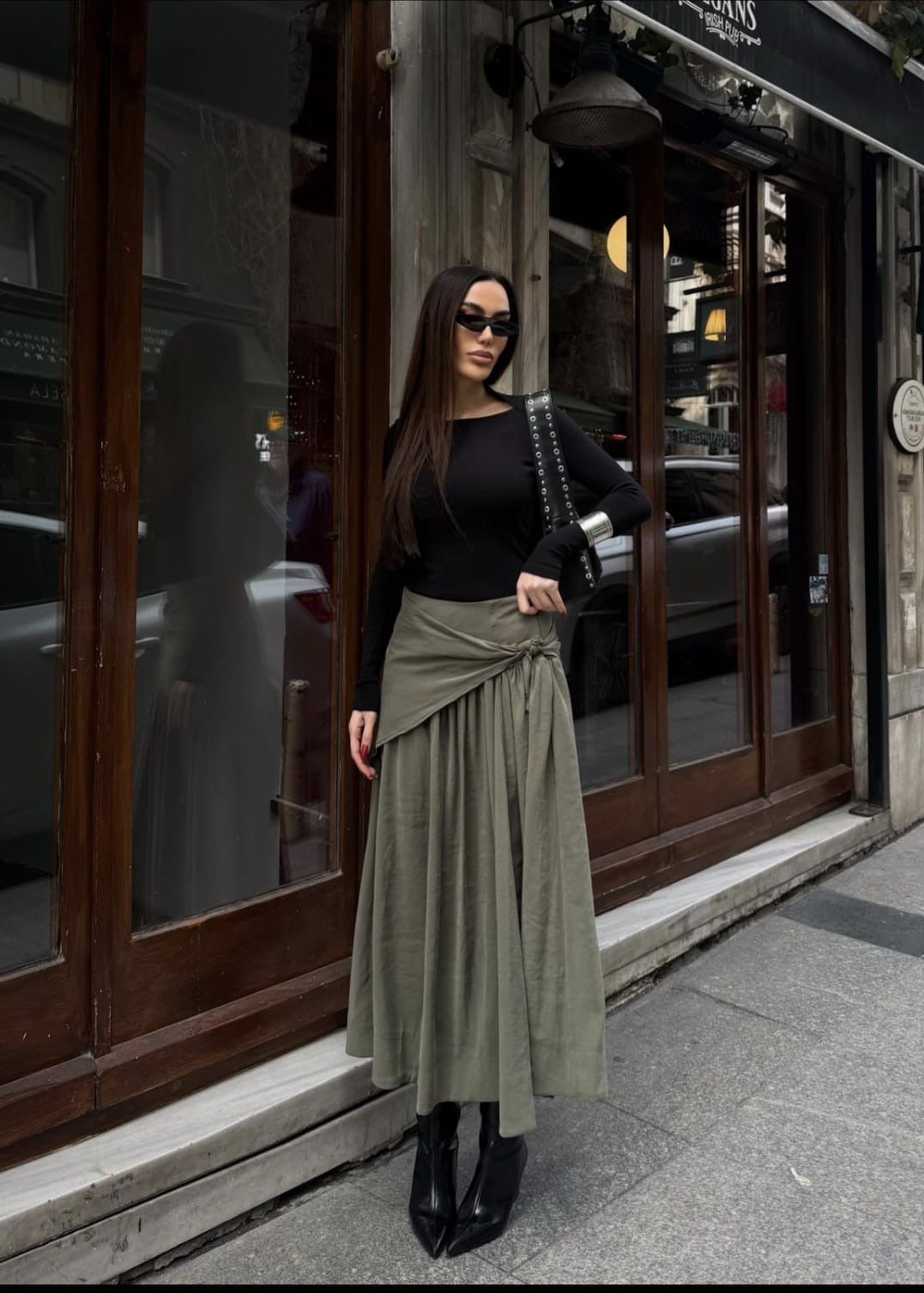 Sage Drape Skirt