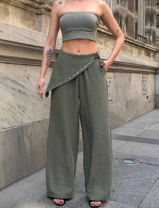 Crossover Pants in Olive