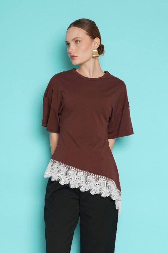 Petal Top - Brown