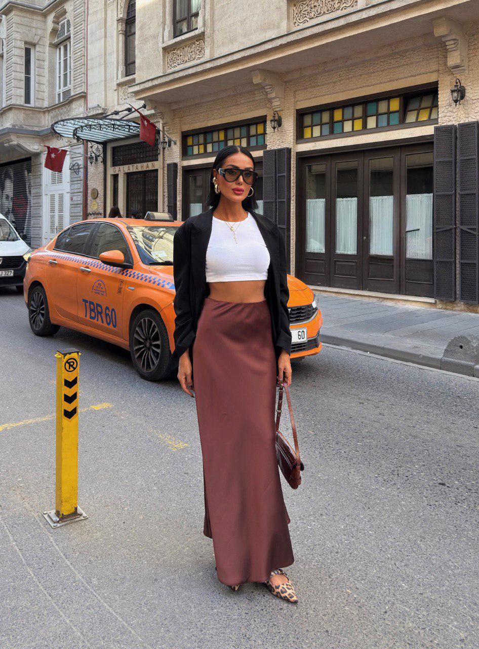 Sandstone Satin Skirt