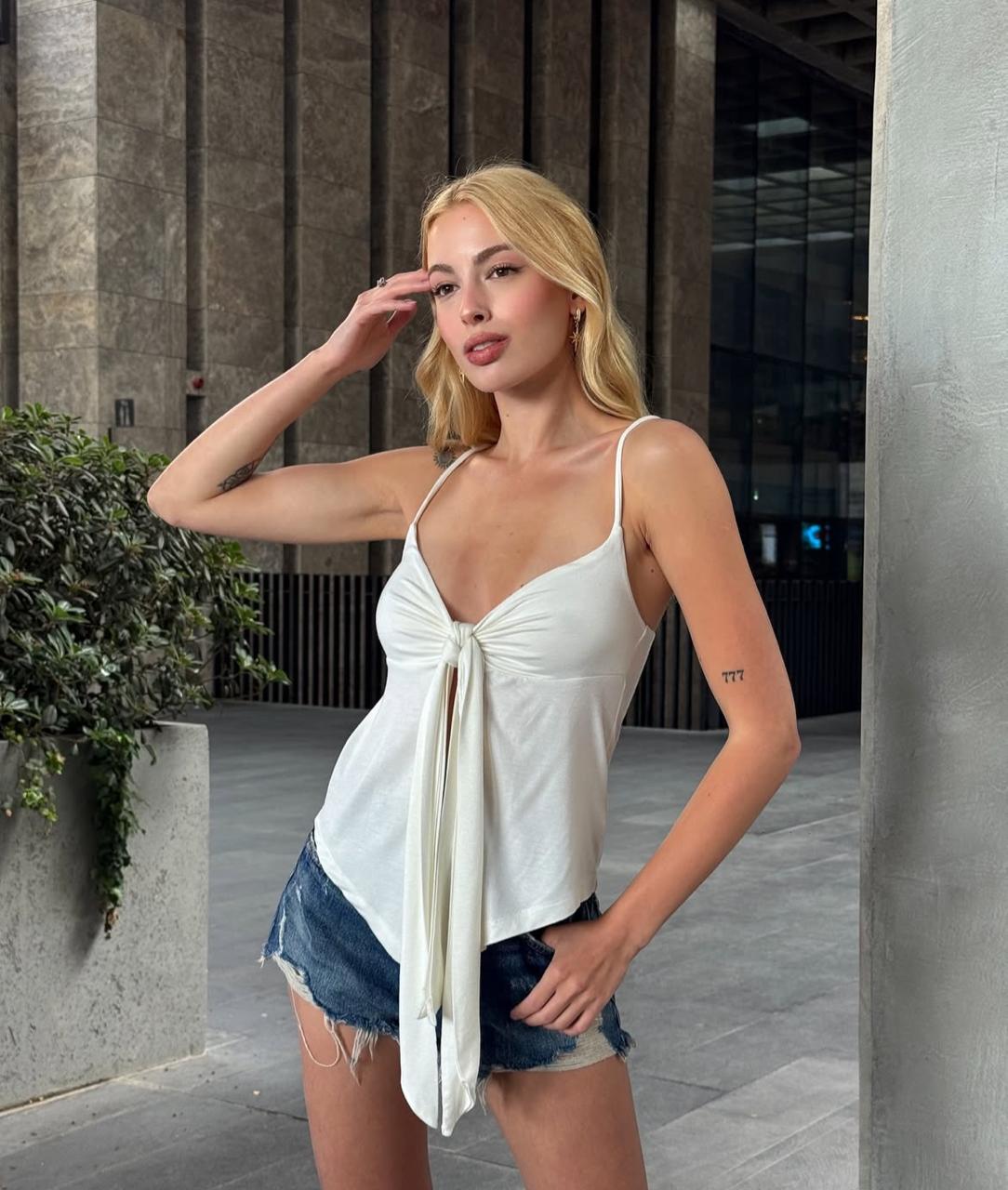 White Bow Top