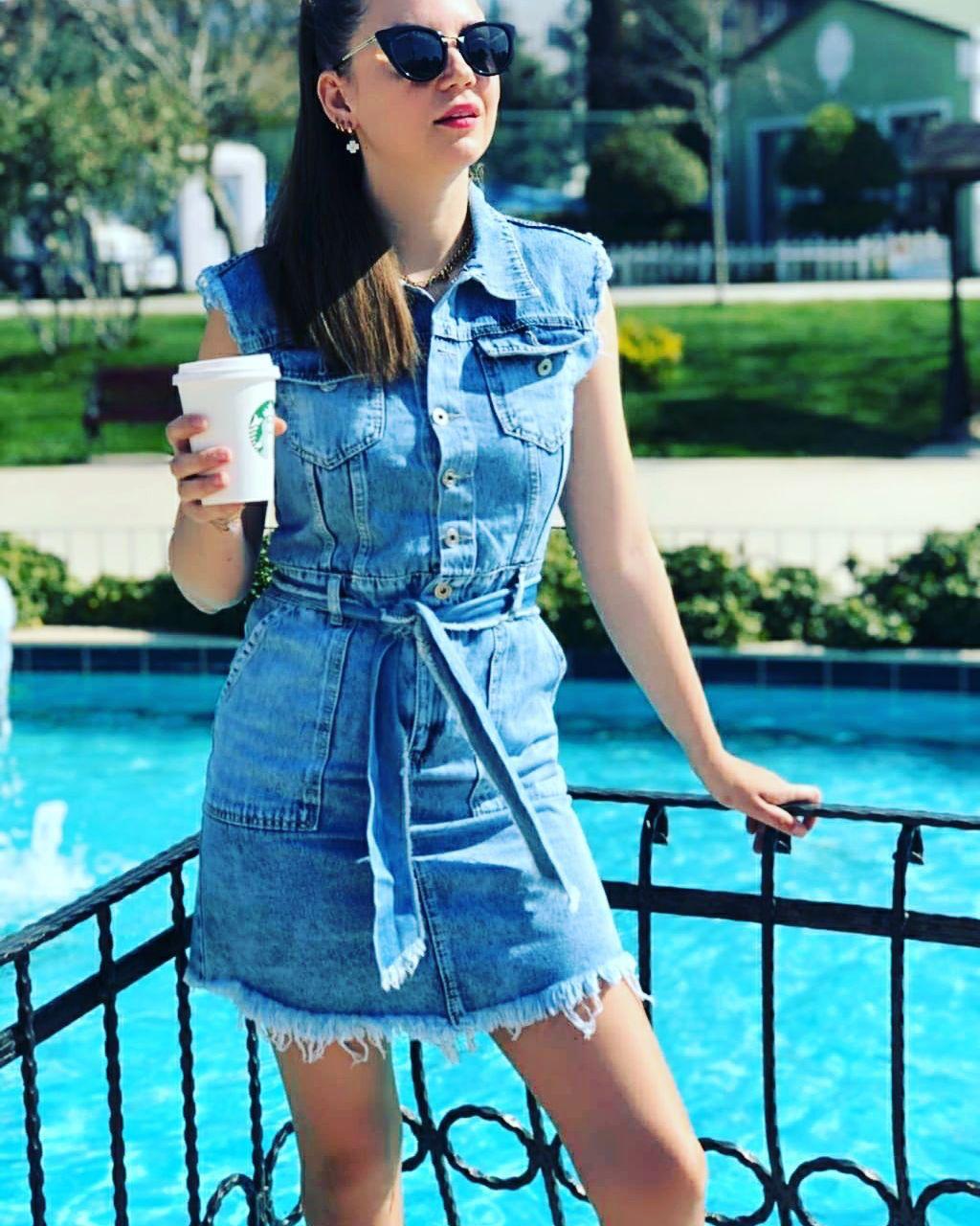 Belted Denim Dress
