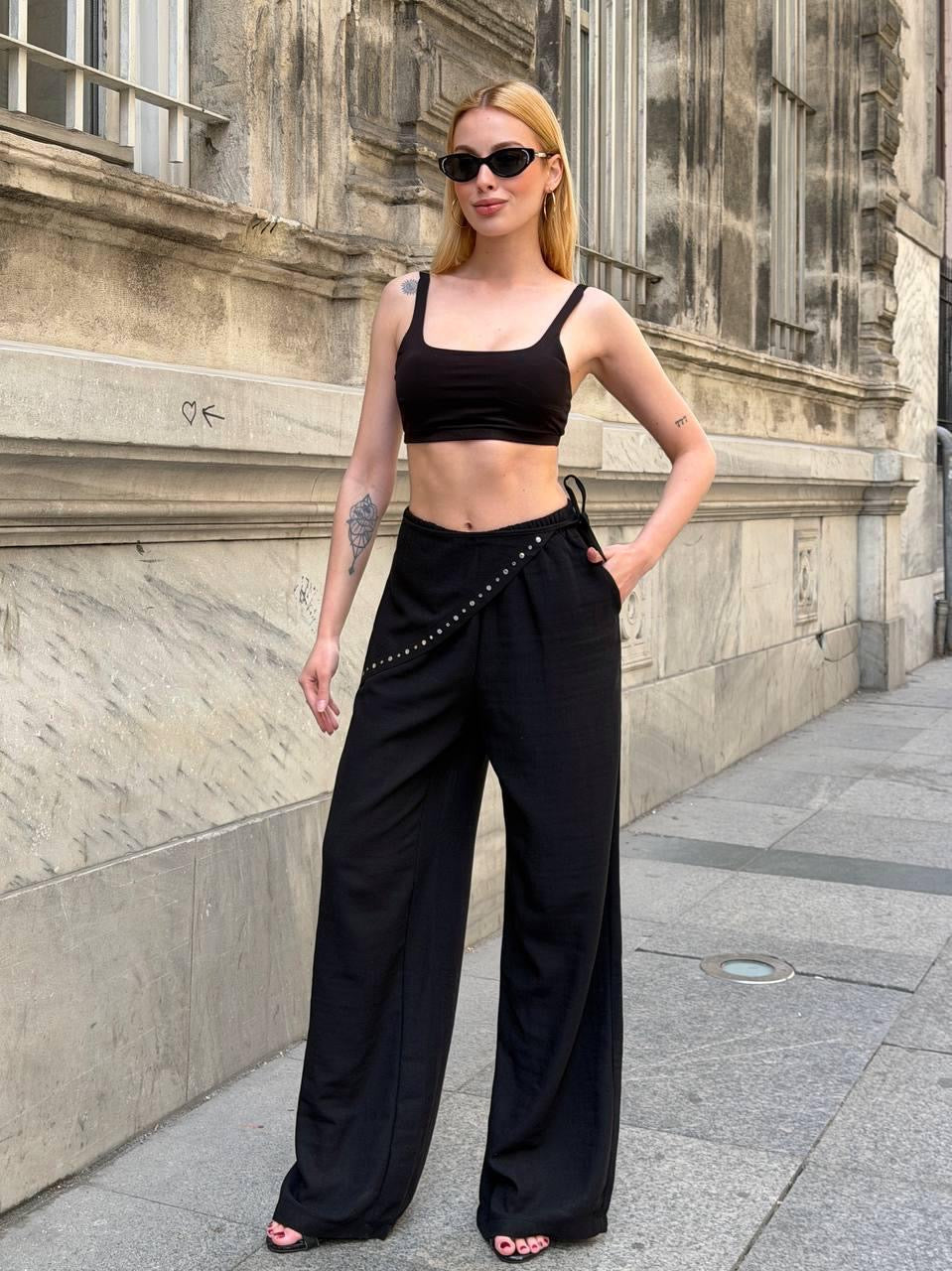 Crossover Pants in Black