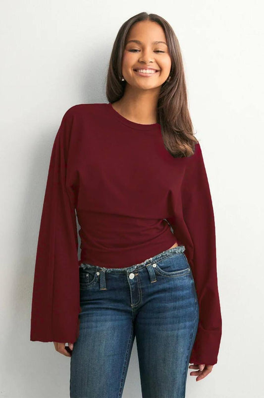 Snatched Top in Burgundy
