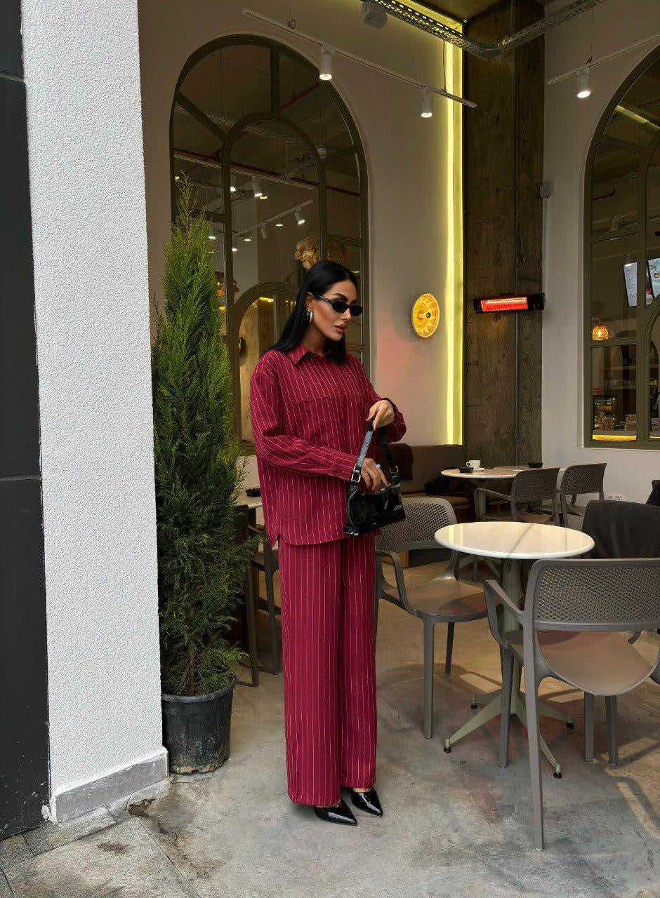Striped Burgundy Set
