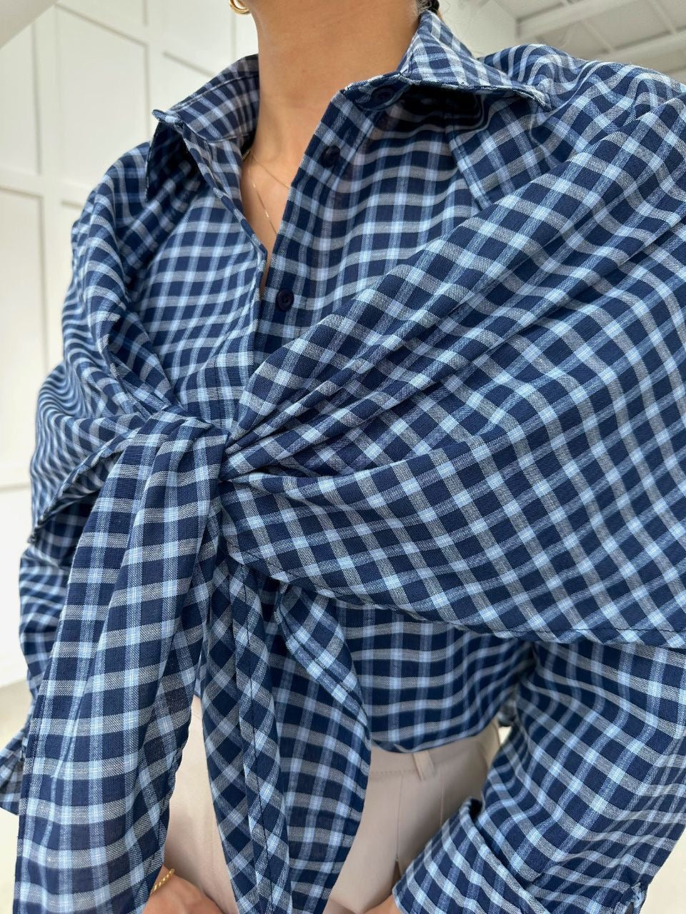 Milos Shirt - Navy + Baby blue