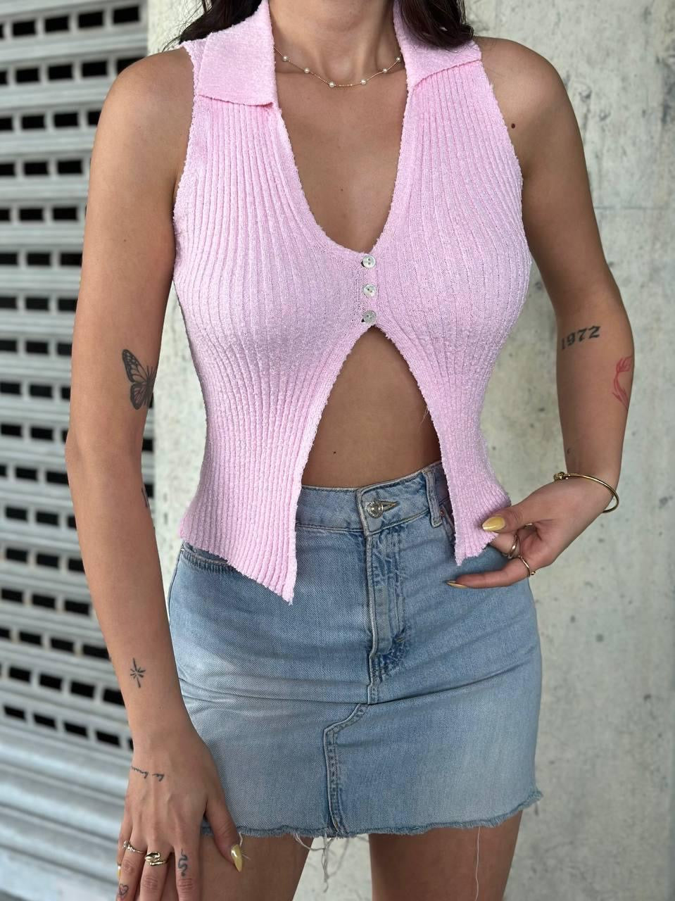 Pinkish Knit Vest