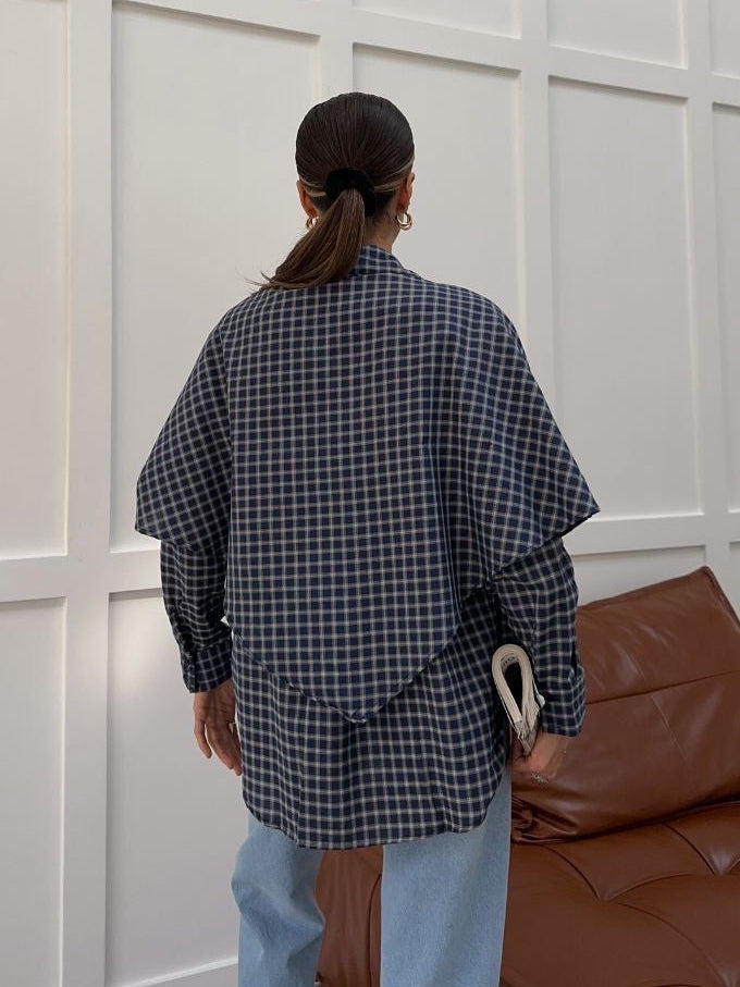 Milos Shirt - Blue + Brown