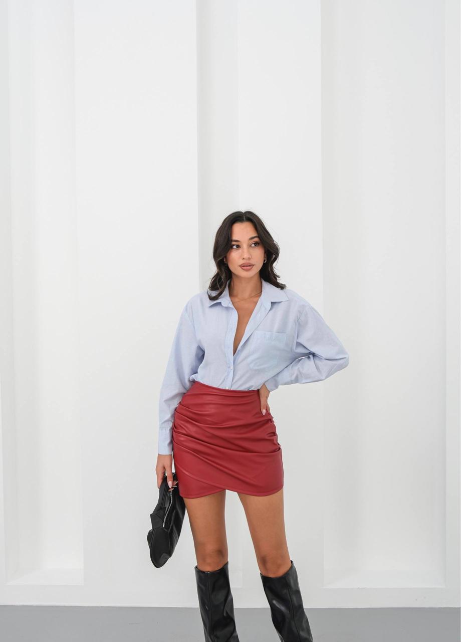 Scarlet Leather Skirt