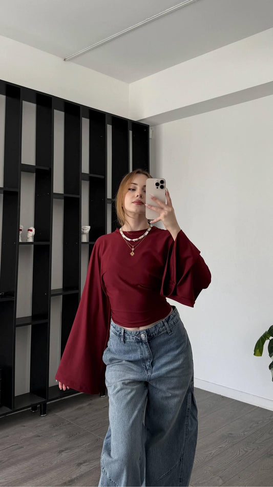 Snatched Top in Burgundy