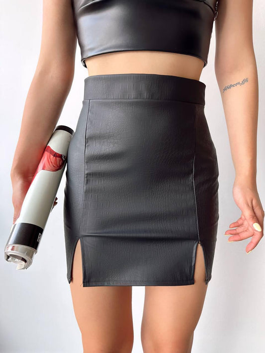 Faux Leather Skirt