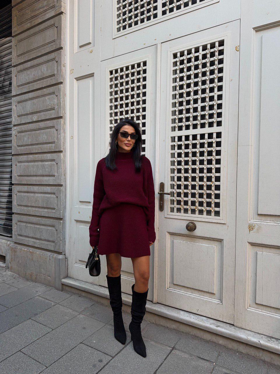 Maroon Set (Pullover+Skirt)