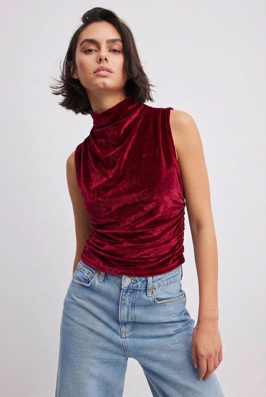 Halter Top in Burgundy