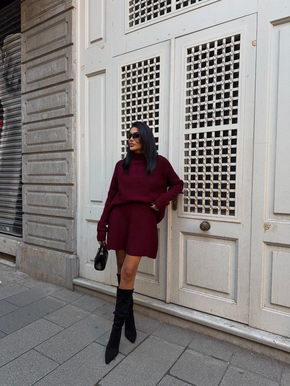 Maroon Set (Pullover+Skirt)