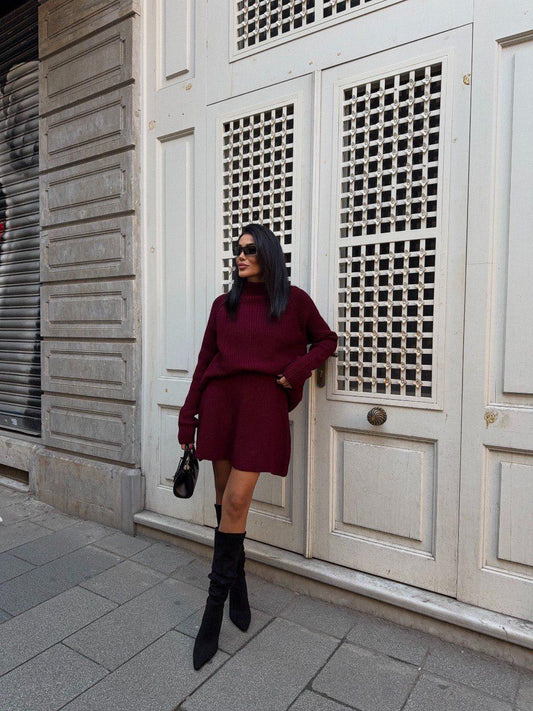 Maroon Set (Pullover+Skirt)