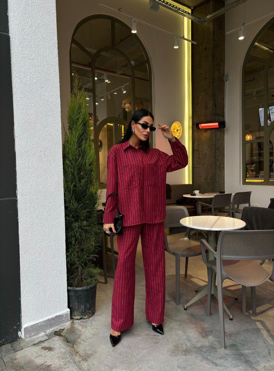 Striped Burgundy Set