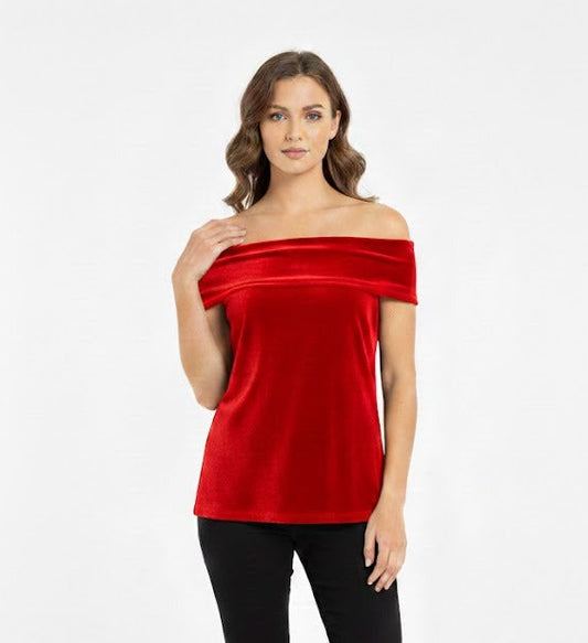 Off-Shoulder Top in Red