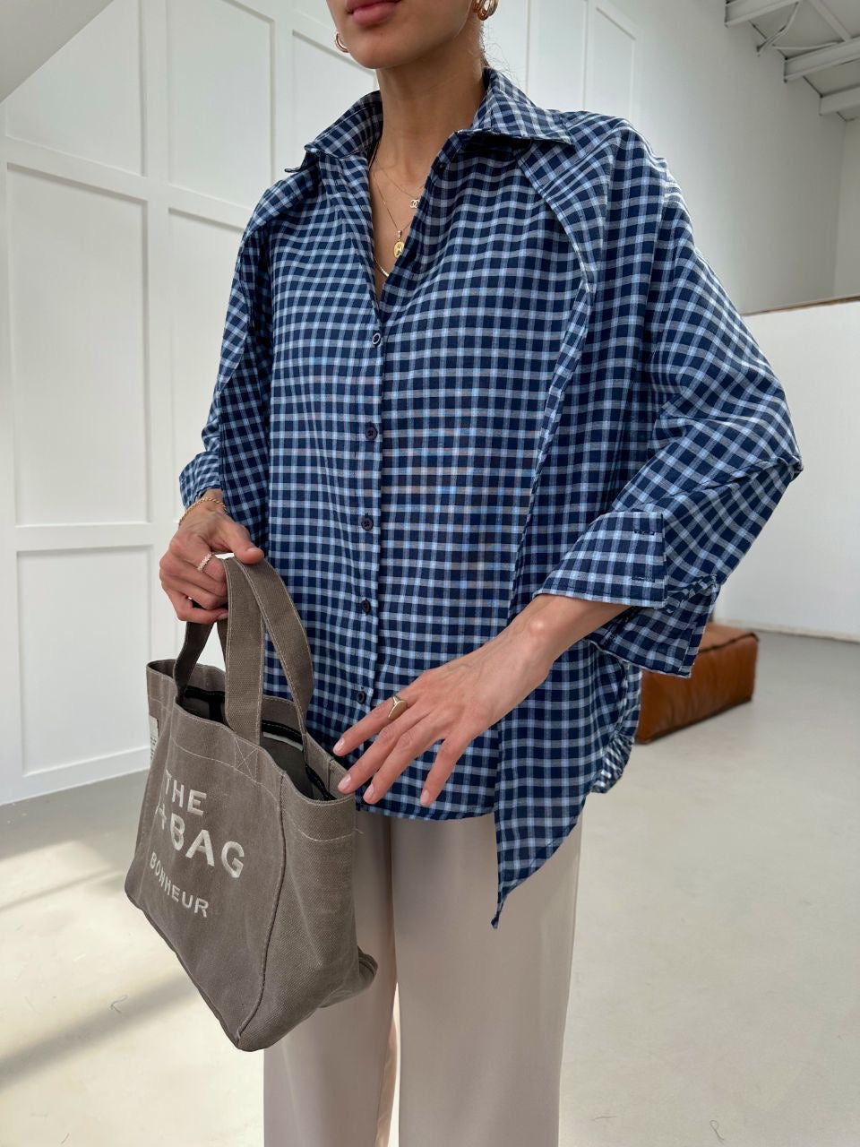 Milos Shirt - Navy + Baby blue
