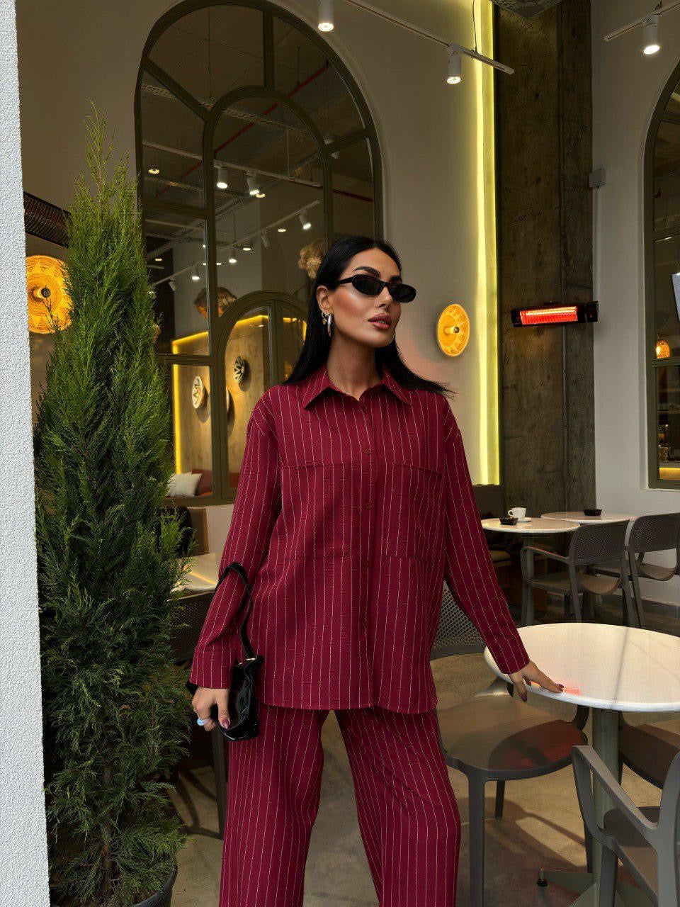 Striped Burgundy Set