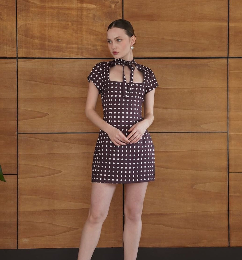 Retro Dress - Brown