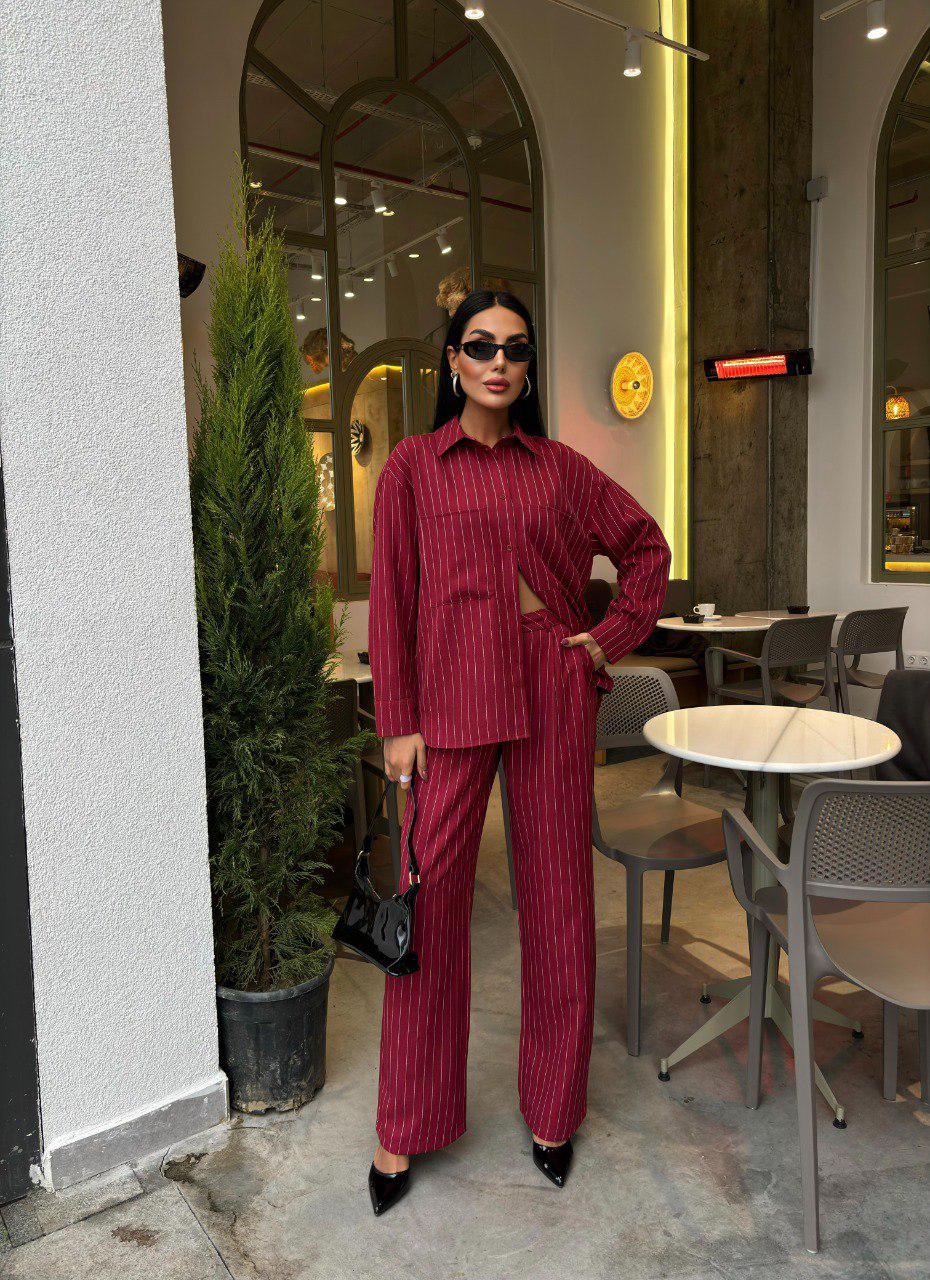 Striped Burgundy Set