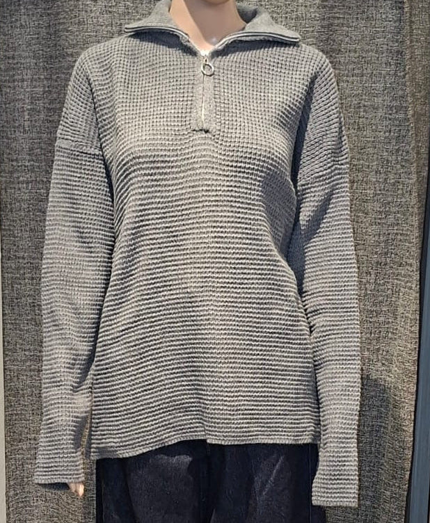 Zip up Sweater in Grey