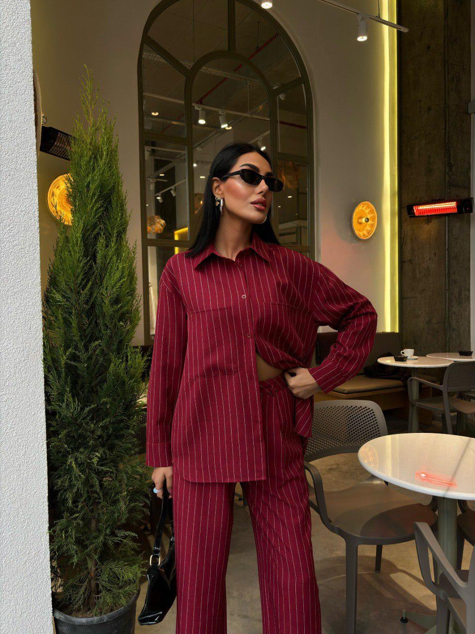 Striped Burgundy Set