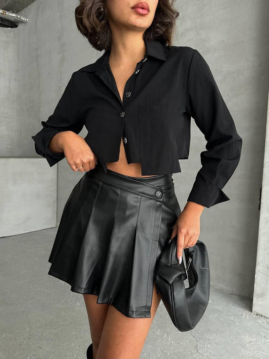 Twisted Leather Skirt