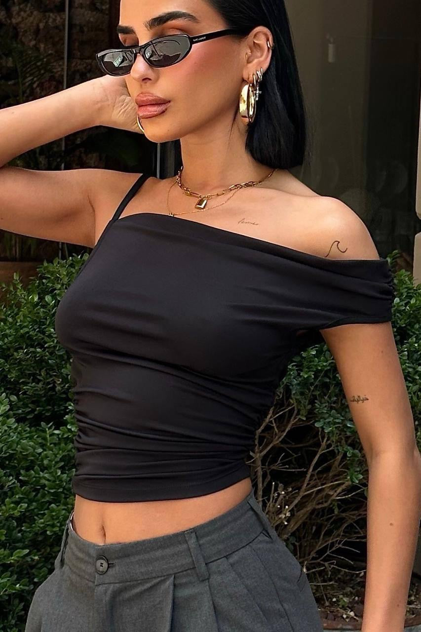 Sculpted Side Top in Black