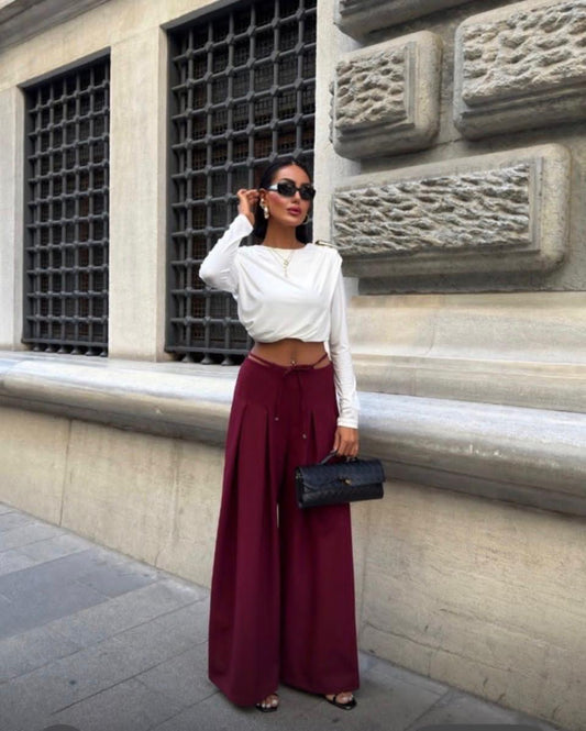 Crest Pants in Burgundy