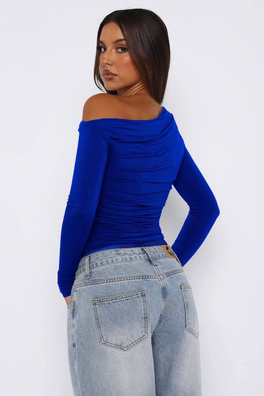 Draped One-Shoulder Top