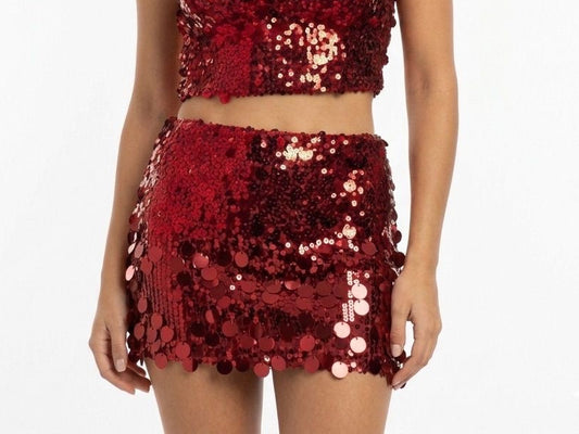 Blingy Red Skirt
