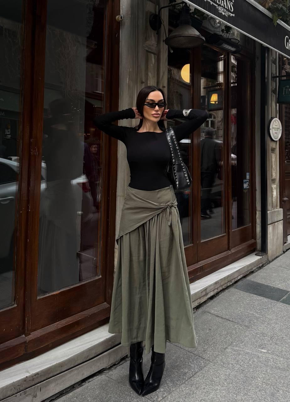 Sage Drape Skirt