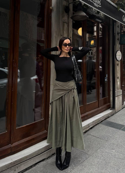 Sage Drape Skirt