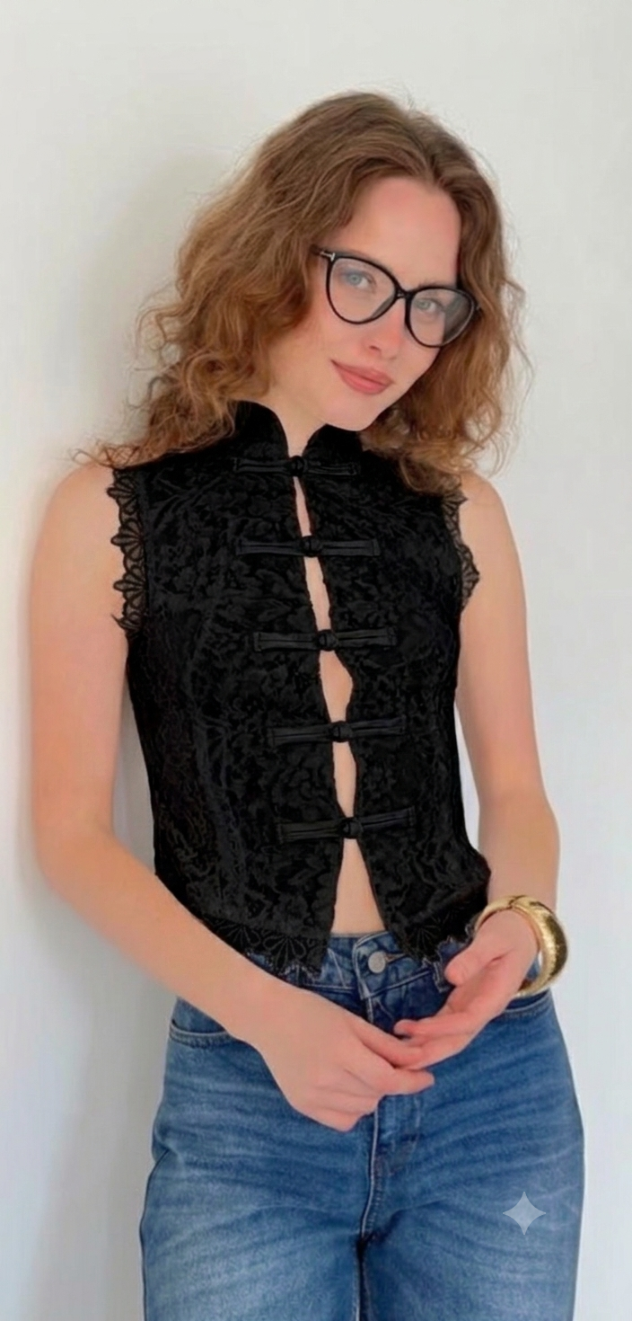 Lily Vest in Black