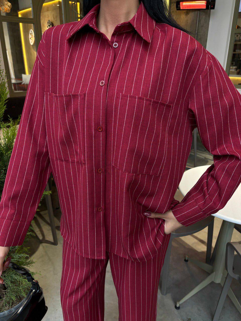 Striped Burgundy Set