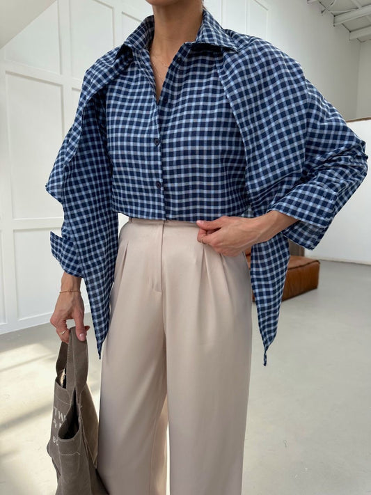 Milos Shirt - Navy + Baby blue