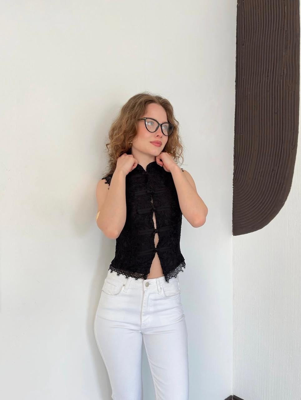 Lily Vest in Black