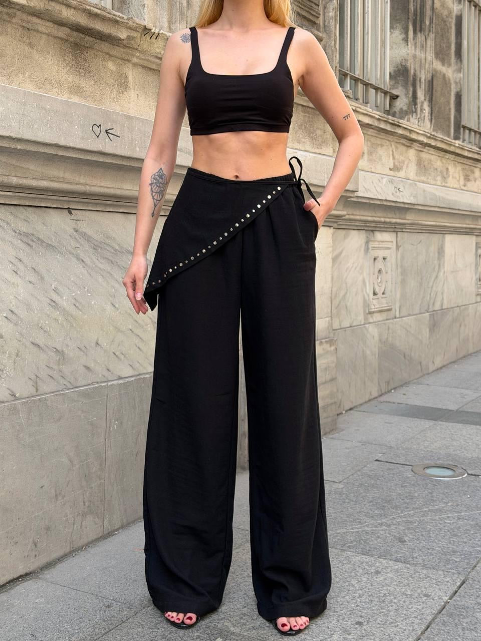Crossover Pants in Black