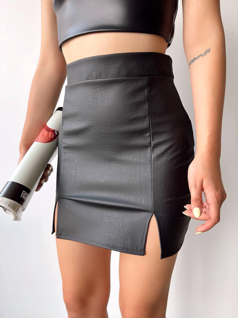 Faux Leather Skirt
