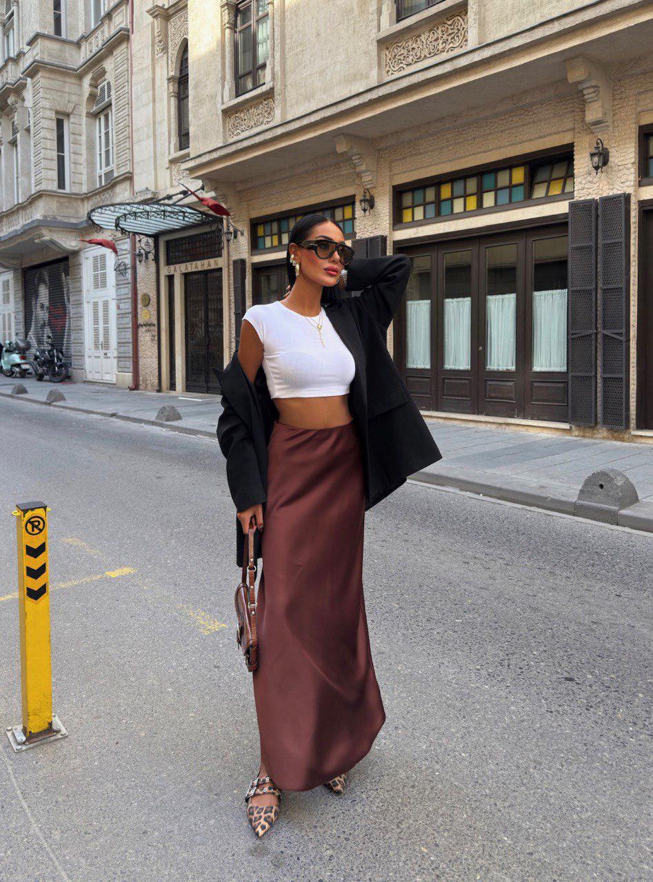 Sandstone Satin Skirt