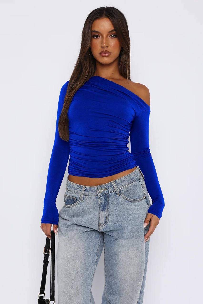 Draped One-Shoulder Top