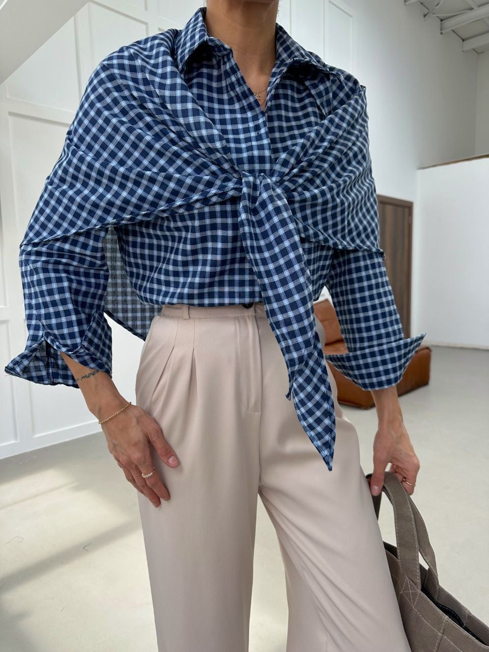 Milos Shirt - Navy + Baby blue
