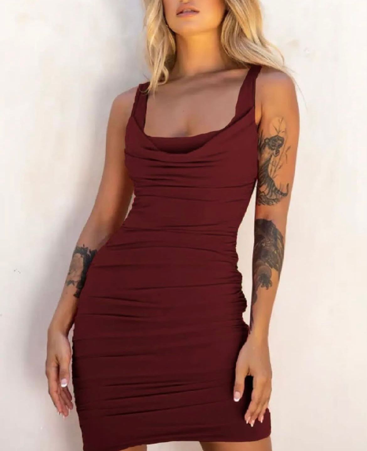 Draped Crepe Dress