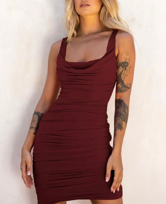 Draped Crepe Dress