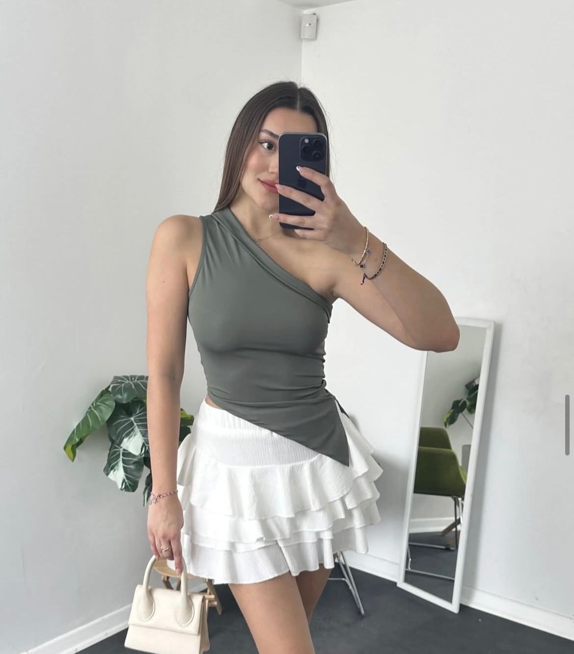 Asymmetric Crepe Top