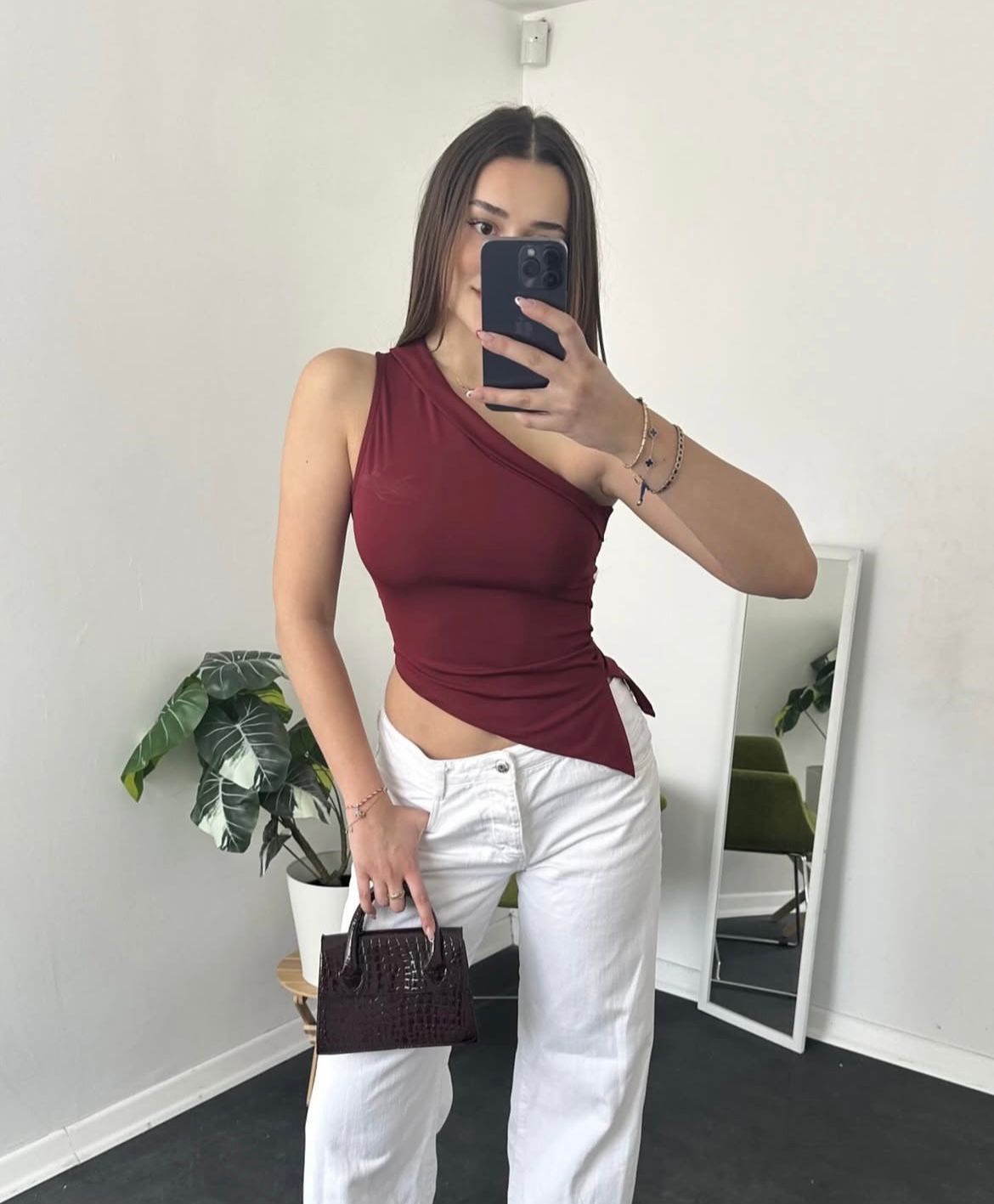 Asymmetric Crepe Top